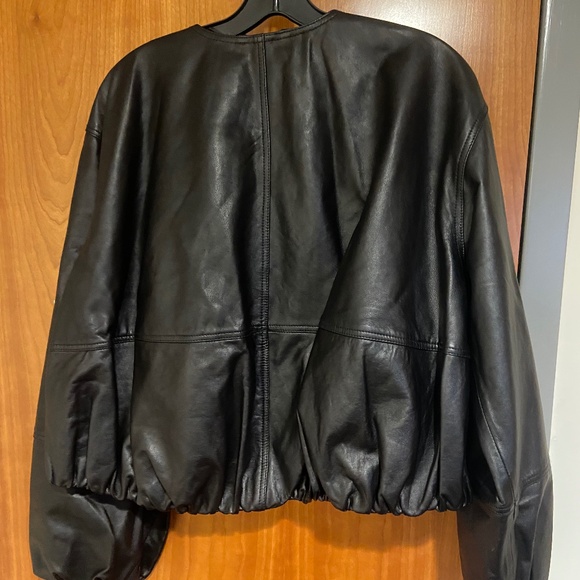 Madewell Leather Bubble-Sleeve Jacket NWT - Picture 6 of 8
